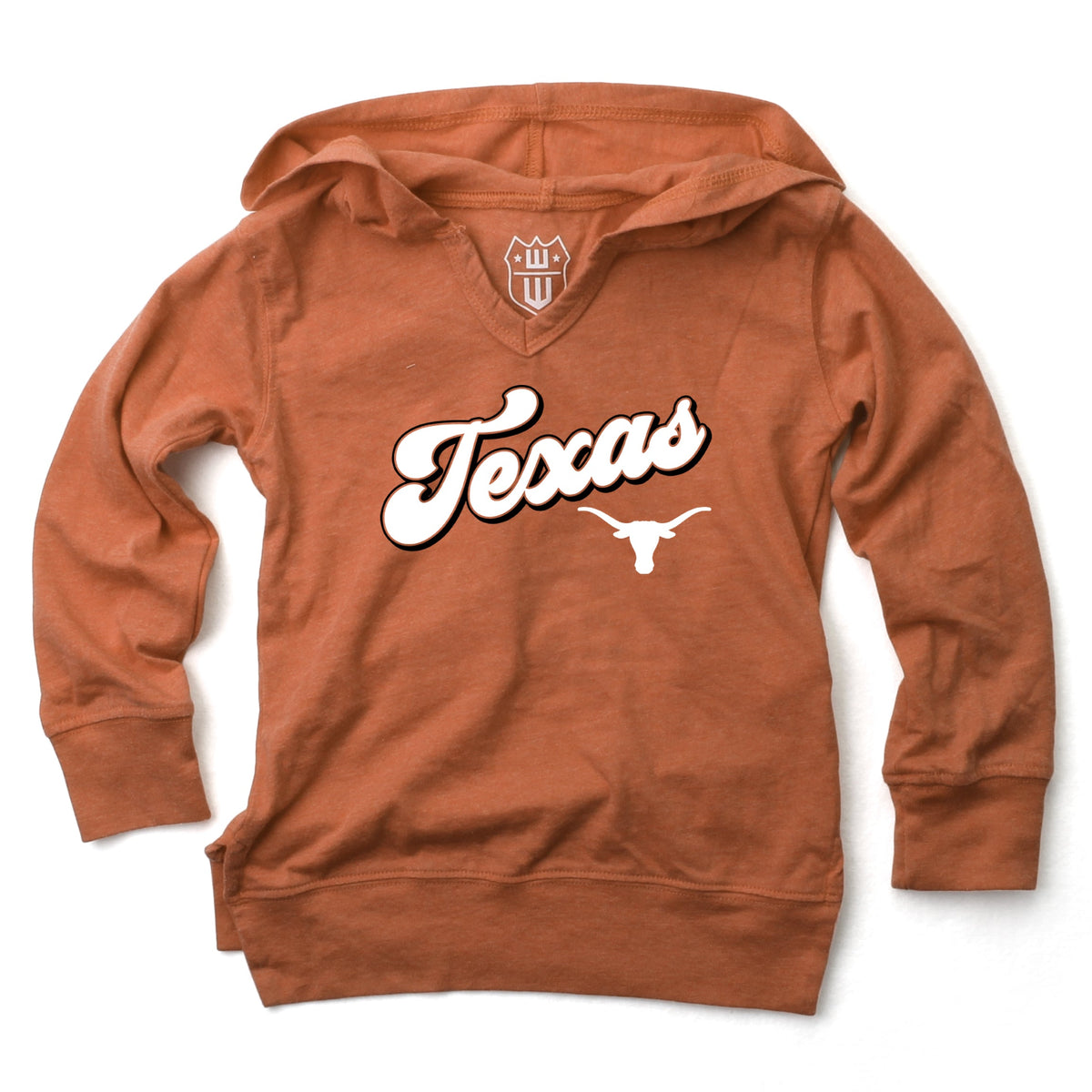 Texas Longhorns NCAA Girls VNeck Hoodie Tee