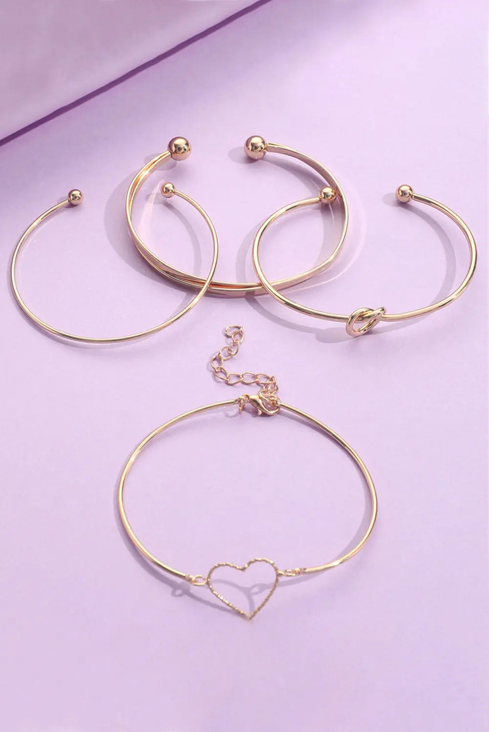 Gold Love Geometric Cross Bracelet 4-piece Set by Threaded Pear - The Cheeky Wink