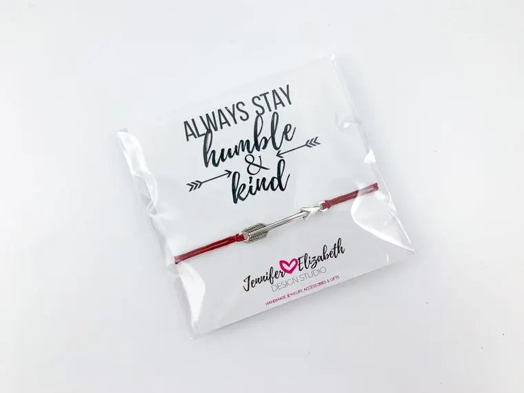 Humble and Kind Inspirational Carded Sliding Knot Bracelet - The Cheeky Wink