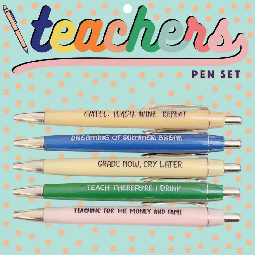 Teachers Pen Set. Funny Novelty Ballpoint Pen Set. Gifts. - The Cheeky Wink