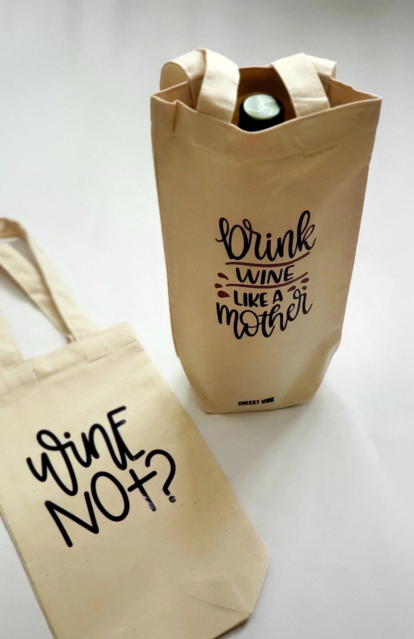 Drink Wine Like A Mother. Wine Bag, Wine Tote Bags, Gift Bags. - The Cheeky Wink