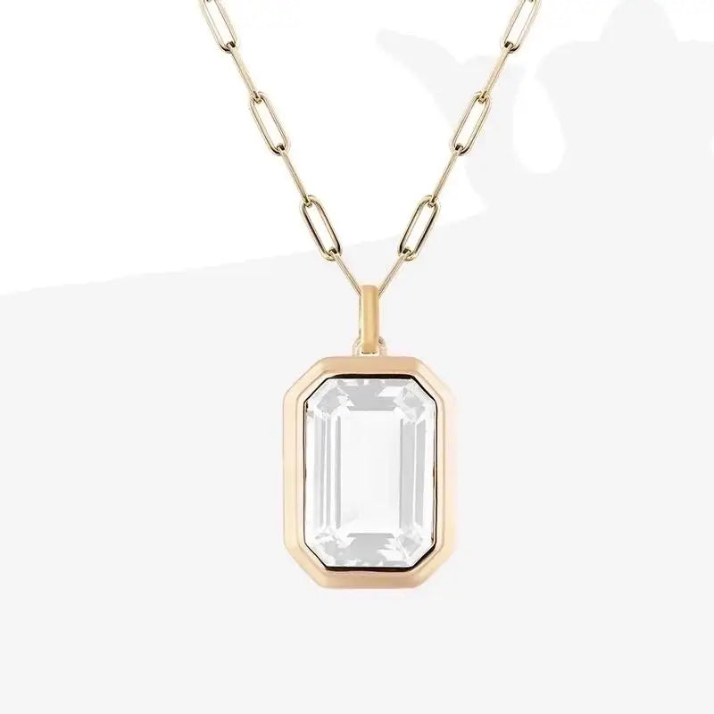 Molly Zircon Pendant Necklace in Crystal Clear