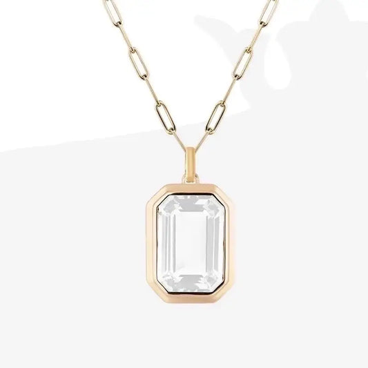Molly Zircon Pendant Necklace in Crystal Clear