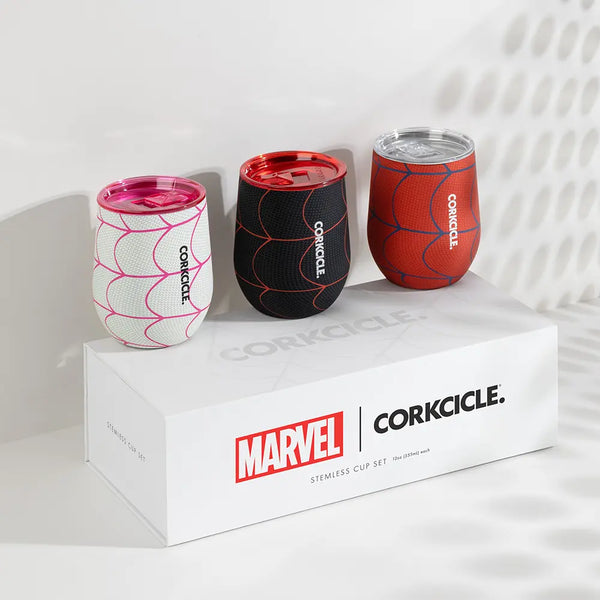 Spider-Man Stemless Set (3) by CORKCICLE. CORKCICLE.