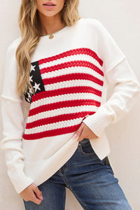 Lakelyn American Flag Sweater by Threaded Pear