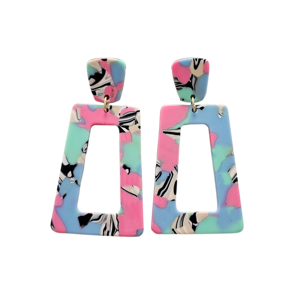 Avery Earrings - 80's Pastel by Spiffy & Splendid