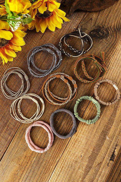 10pcs Boho Knotted Hair Ties by Threaded Pear - The Cheeky Wink