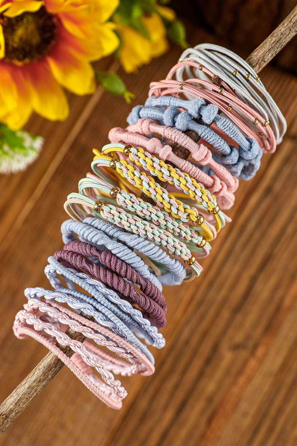 10pcs Pink Knotted Hair Ties by Threaded Pear - The Cheeky Wink