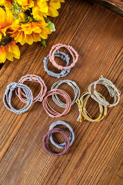 10pcs Pink Knotted Hair Ties by Threaded Pear - The Cheeky Wink