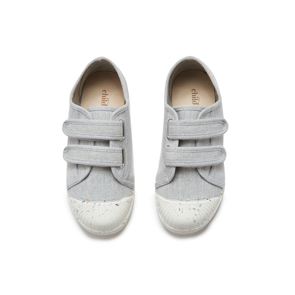 ECO-Friendly Canvas Double Sneaker in Grey by childrenchic - The Cheeky Wink