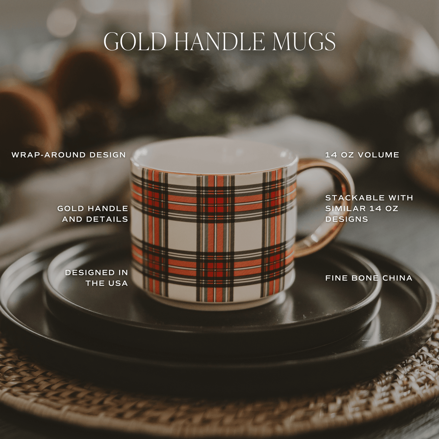 Nutcracker 14 oz Gold Handle Coffee Mug