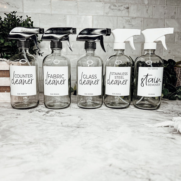 16oz Glass Cleaning Bottles by Gia Roma - The Cheeky Wink