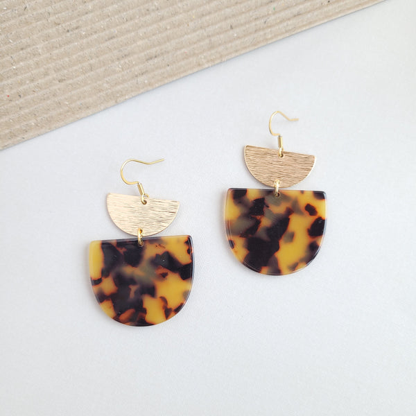 Harper Earrings - Tortoise by Spiffy & Splendid