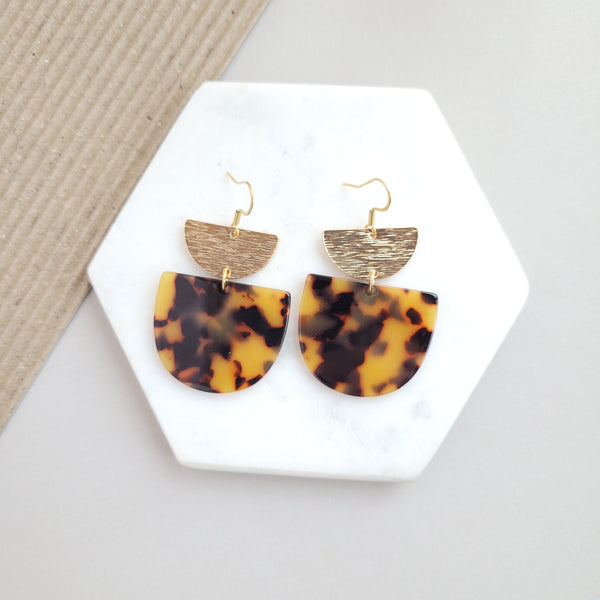 Harper Earrings - Tortoise by Spiffy & Splendid