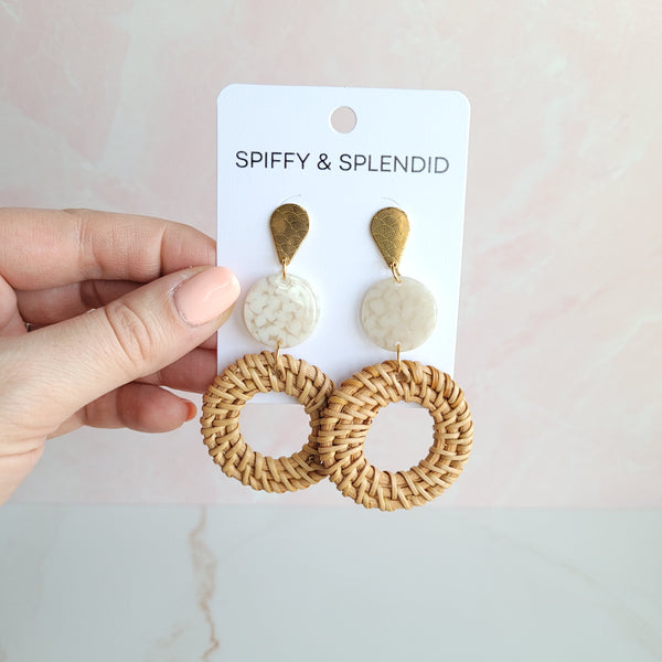 Lana Earrings - Dark Rattan by Spiffy & Splendid