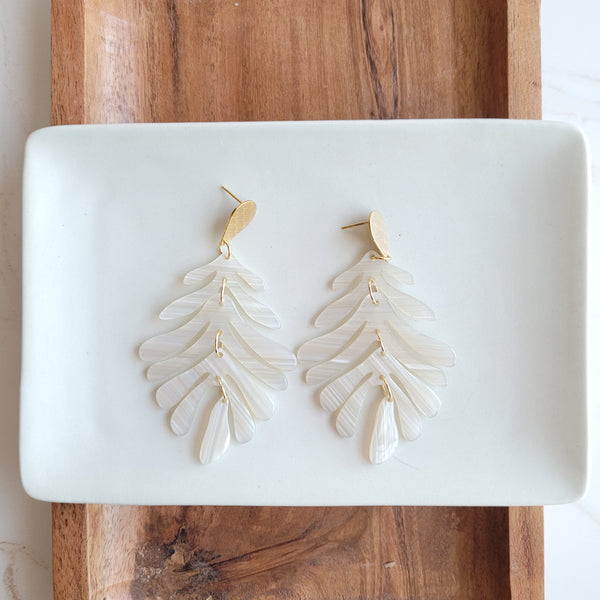 Palm Earrings - Seashell by Spiffy & Splendid