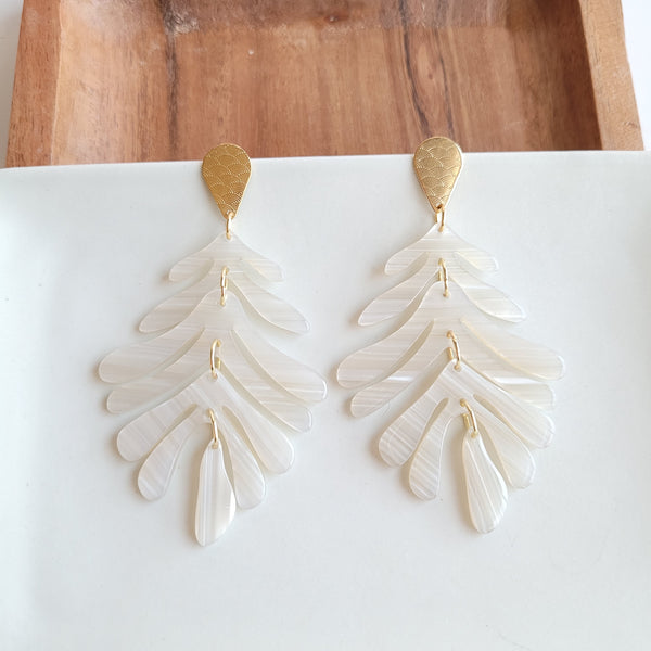 Palm Earrings - Seashell by Spiffy & Splendid