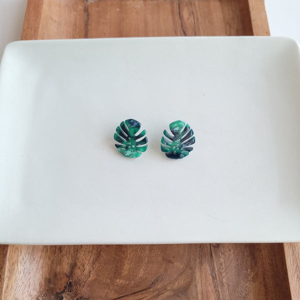 Monstera Leaf Studs by Spiffy & Splendid