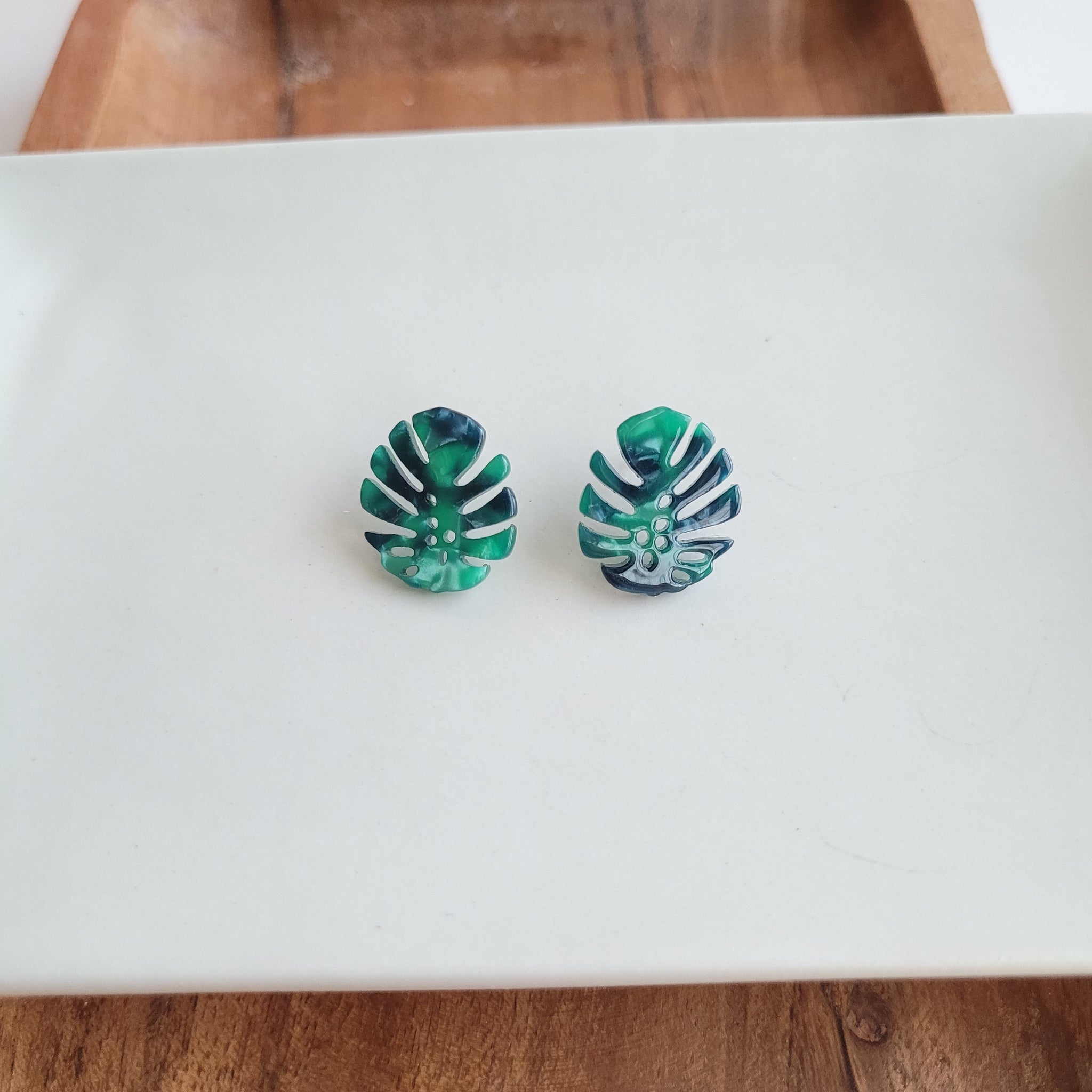 Monstera Leaf Studs by Spiffy & Splendid