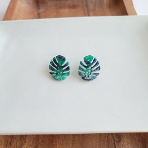 Monstera Leaf Studs by Spiffy & Splendid