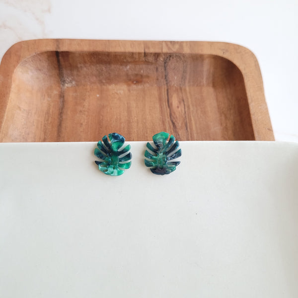 Monstera Leaf Studs by Spiffy & Splendid