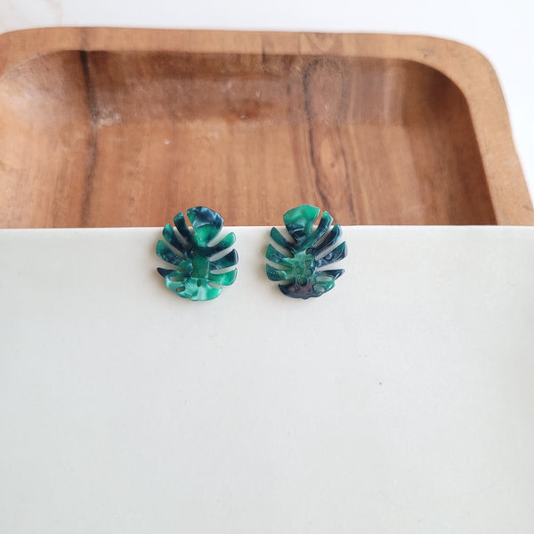 Monstera Leaf Studs by Spiffy & Splendid