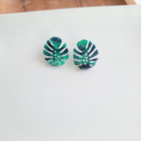 Monstera Leaf Studs by Spiffy & Splendid