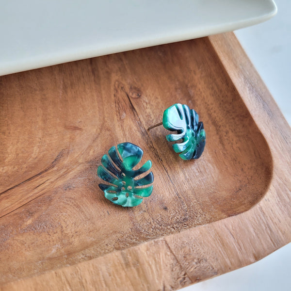 Monstera Leaf Studs by Spiffy & Splendid