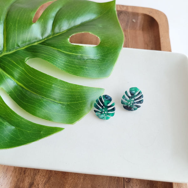 Monstera Leaf Studs by Spiffy & Splendid