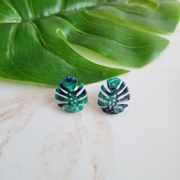 Monstera Leaf Studs by Spiffy & Splendid