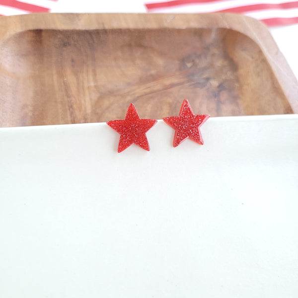 Liberty Star Studs - Red by Spiffy & Splendid