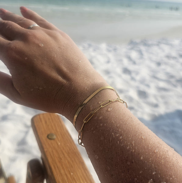 Luxe Gold Paper Clip Bracelet by Spiffy & Splendid