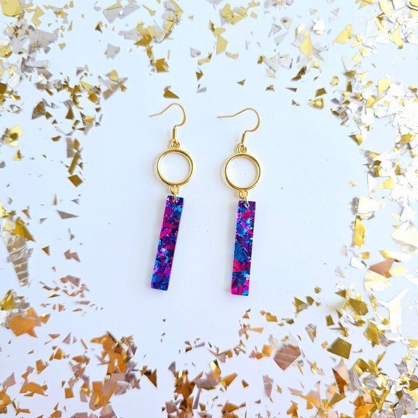 Isabella Earrings - Purple Sparkle by Spiffy & Splendid