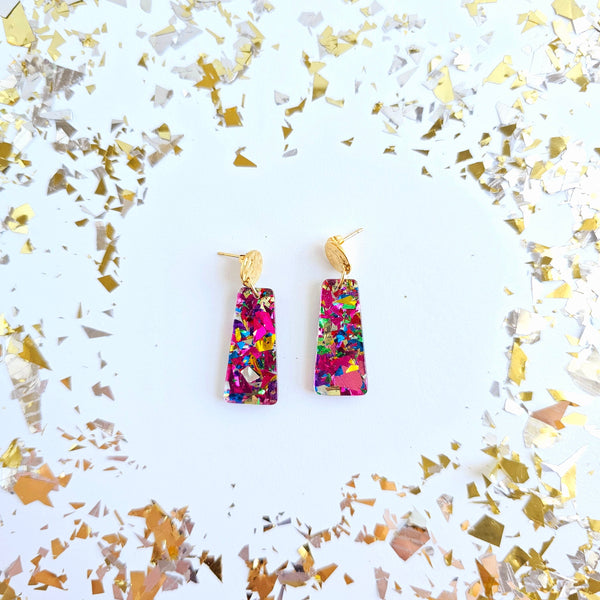 Mia Mini Earrings - Pink Sparkle by Spiffy & Splendid