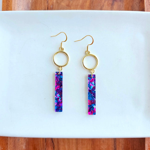 Isabella Earrings - Purple Sparkle by Spiffy & Splendid