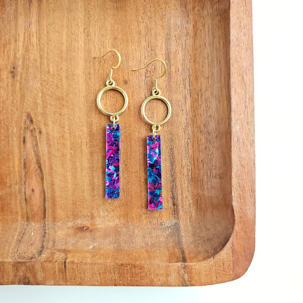 Isabella Earrings - Purple Sparkle by Spiffy & Splendid