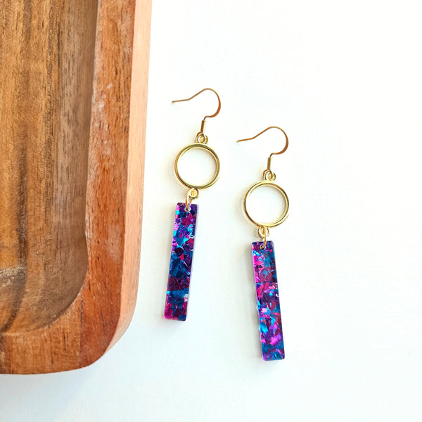 Isabella Earrings - Purple Sparkle by Spiffy & Splendid