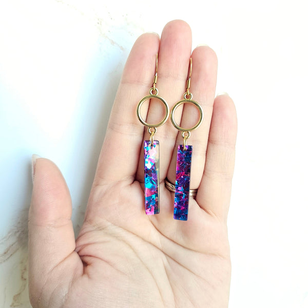 Isabella Earrings - Purple Sparkle by Spiffy & Splendid