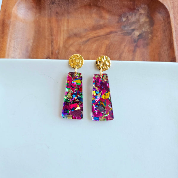 Mia Mini Earrings - Pink Sparkle by Spiffy & Splendid