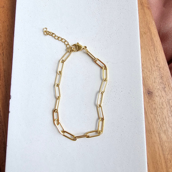 Luxe Gold Paper Clip Bracelet by Spiffy & Splendid