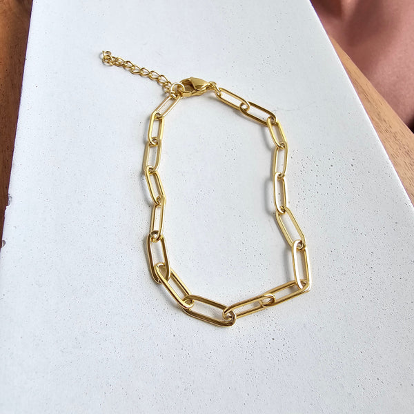 Luxe Gold Paper Clip Bracelet by Spiffy & Splendid