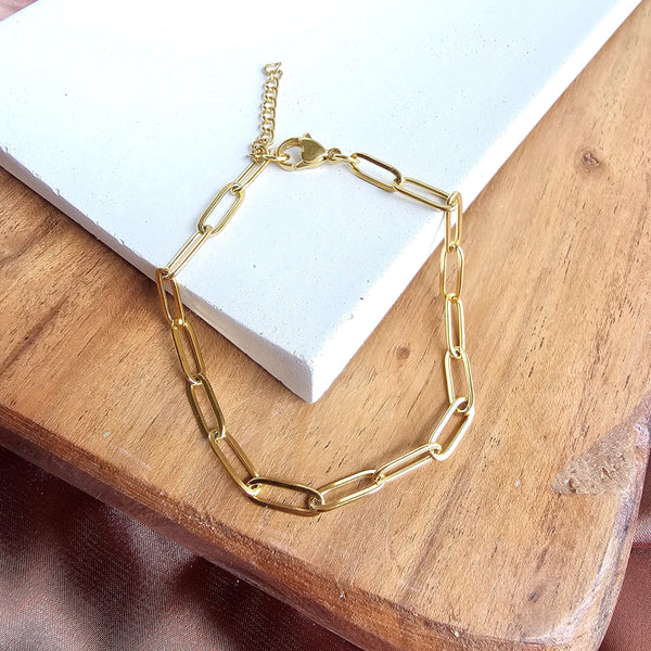 Luxe Gold Paper Clip Bracelet by Spiffy & Splendid