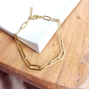 Luxe Gold Paper Clip Bracelet by Spiffy & Splendid