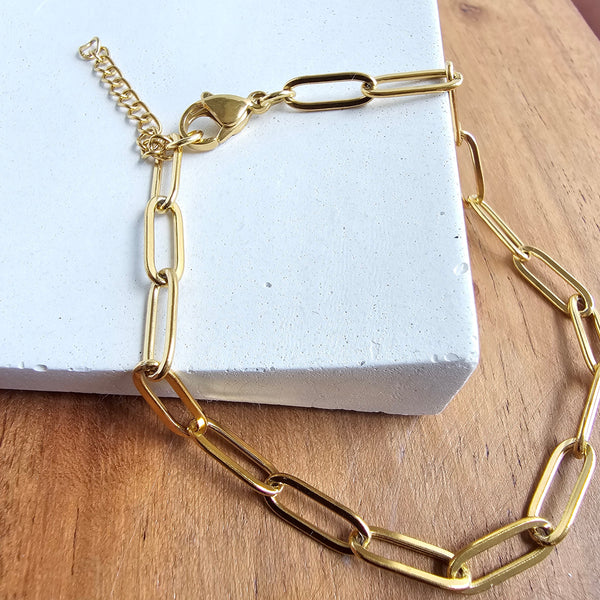 Luxe Gold Paper Clip Bracelet by Spiffy & Splendid