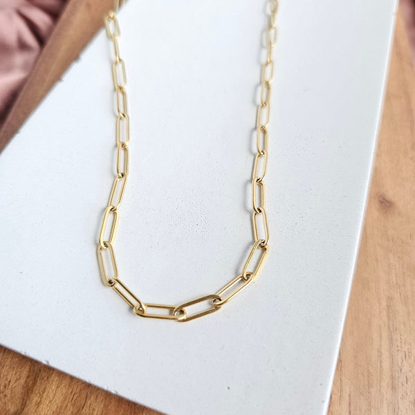 Luxe Gold Paper Clip Chain - 16" by Spiffy & Splendid