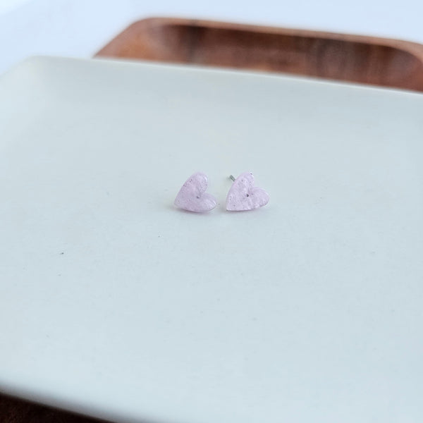 Hand Drawn Heart Studs - Lavender Purple by Spiffy & Splendid