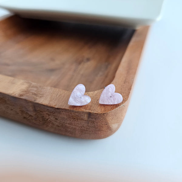 Hand Drawn Heart Studs - Lavender Purple by Spiffy & Splendid