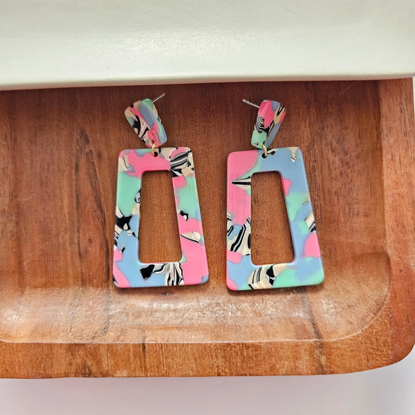 Avery Earrings - 80's Pastel by Spiffy & Splendid