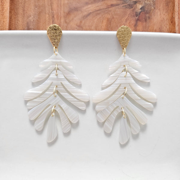 Palm Earrings - Seashell by Spiffy & Splendid