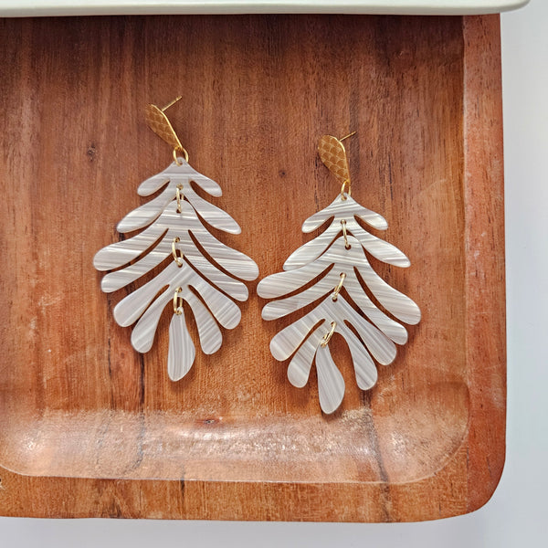 Palm Earrings - Seashell by Spiffy & Splendid